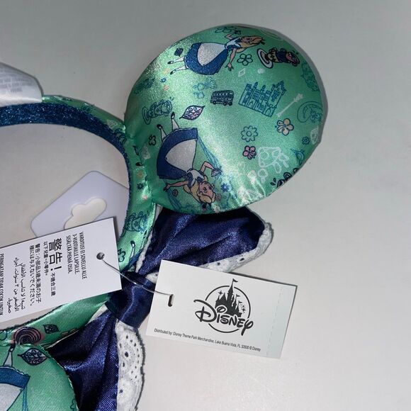 Disney Parks Epcot United Kingdom Alice In Wonderland Minnie Mouse Ears Headband - Picture 7 of 7